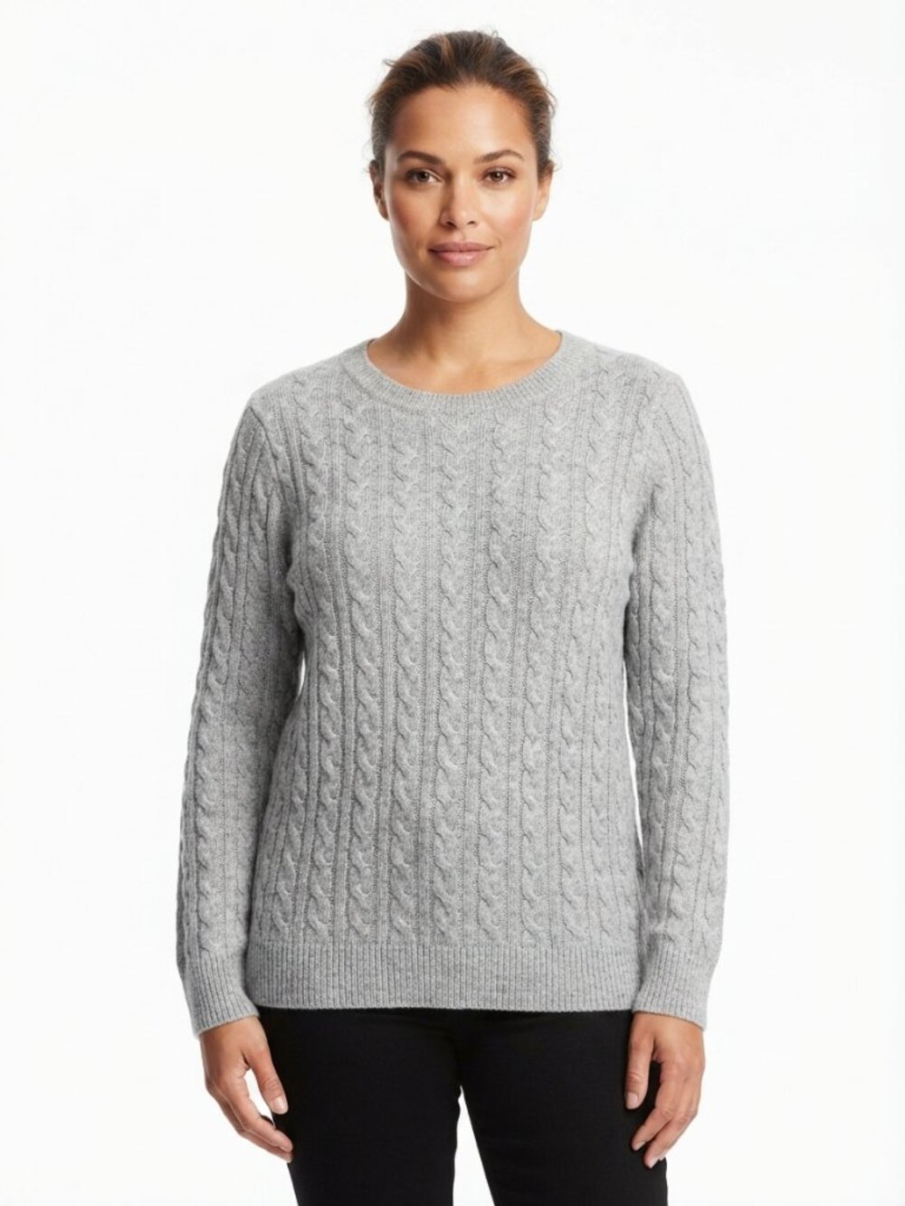 H&M Cotton Blend Relaxed Fit Cable Knit Crew Neck Sweater- Sz. Lrg
